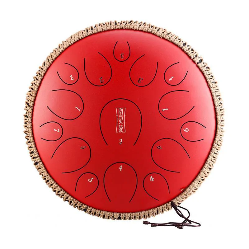 Hluru Hluru Round tongue drum 14'' 13 ton TY13-14-Red