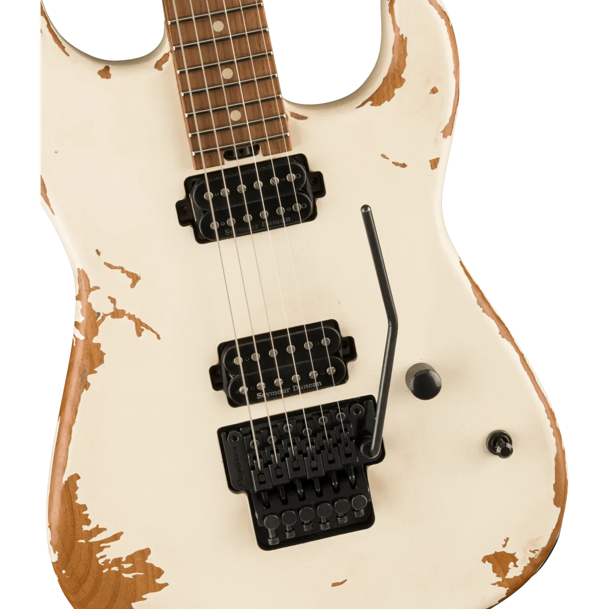 Charvel Charvel Pro-Mod Relic San Dimas Style 1 HH FR PF Pau Ferro Fingerboard Weathered White - zdjecie 3