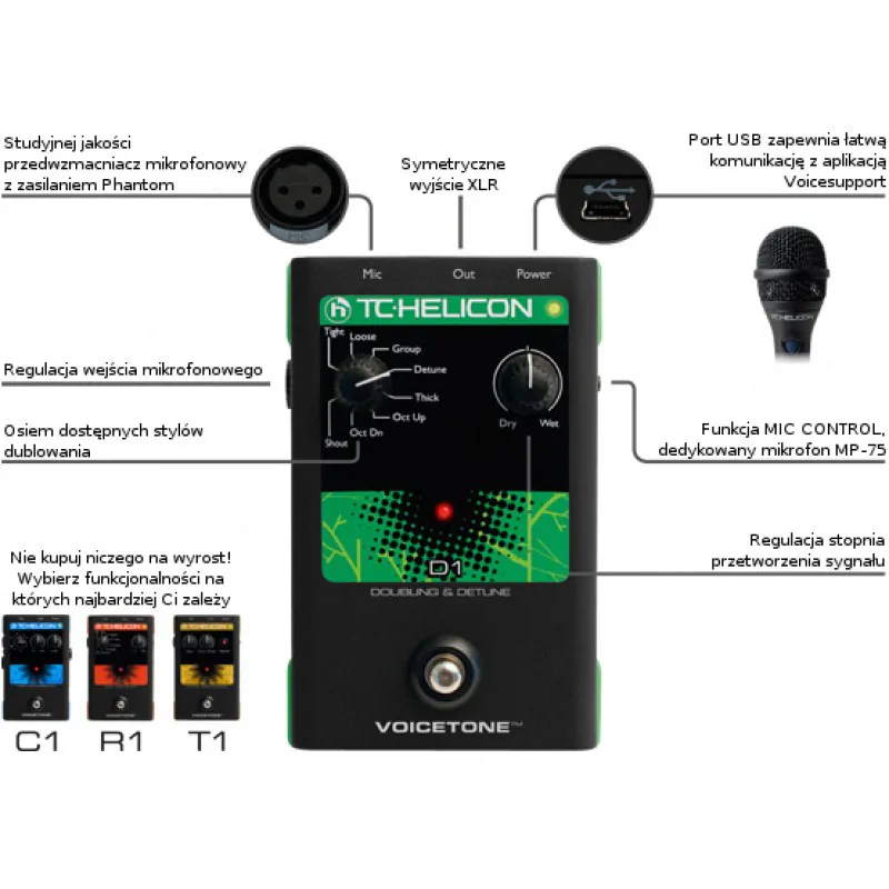 TC HELICON TC Helicon VoiceTone D1 Doubling & Detune - zdjecie 2