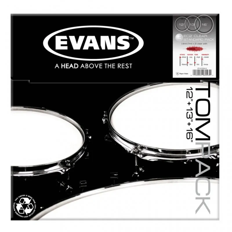 EVANS EVANS EC2 Clear Tompack 12,13,16 zestaw naciągów