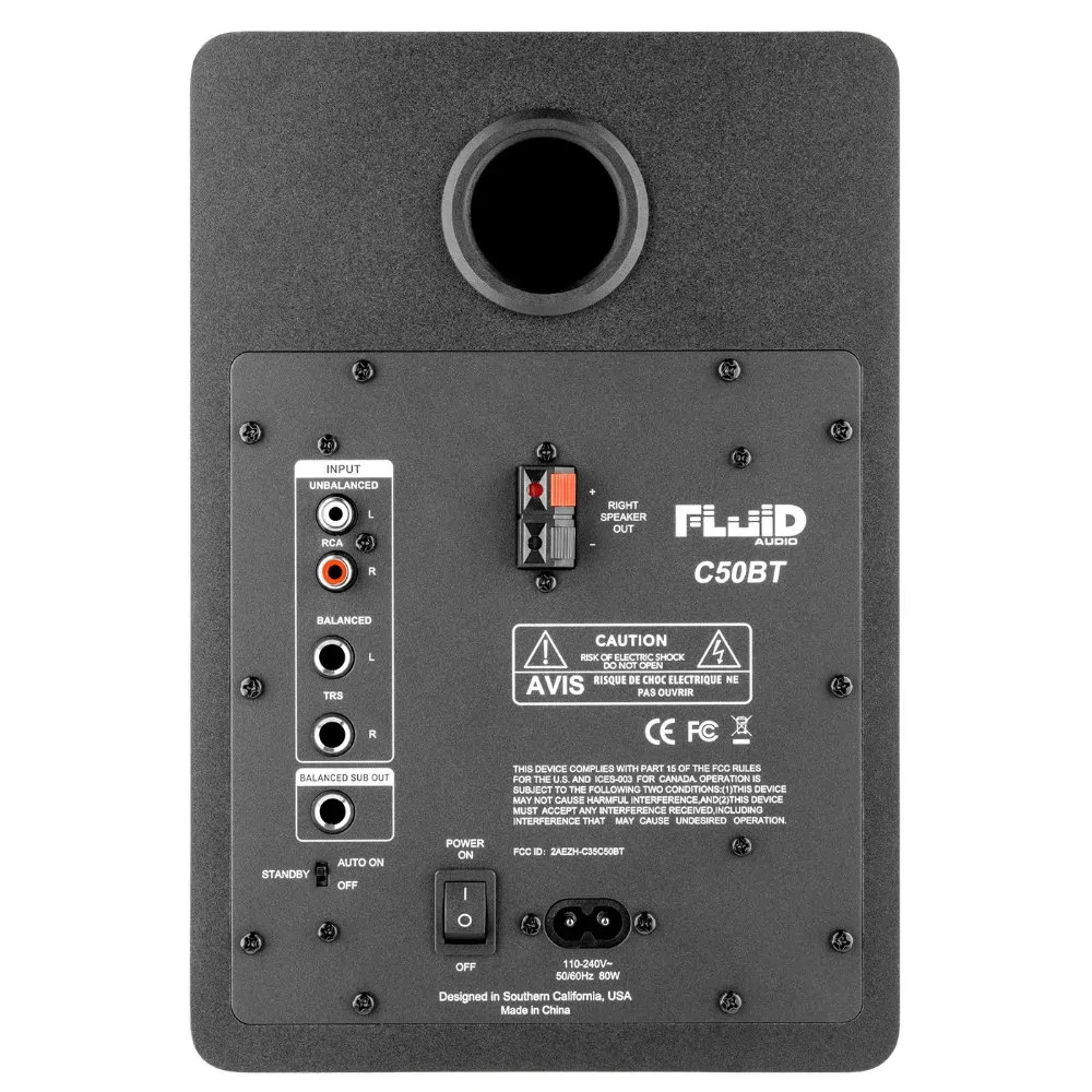 FLUID AUDIO Fluid Audio C50BT - Aktywny 5-calowy dwudrożny monitor referencyjny studyjny z Bluetooth (para) - zdjecie 4