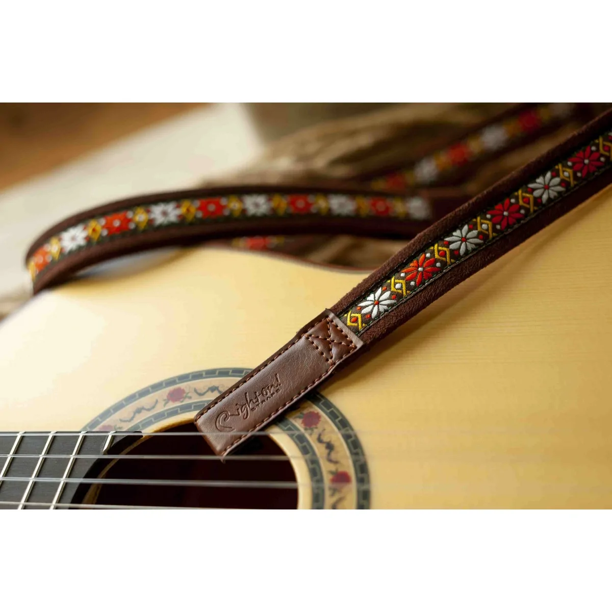 RightOn! Straps RightOn! Classical Dual Hook Rumba Brown pas do gitary klasycznej - zdjecie 6