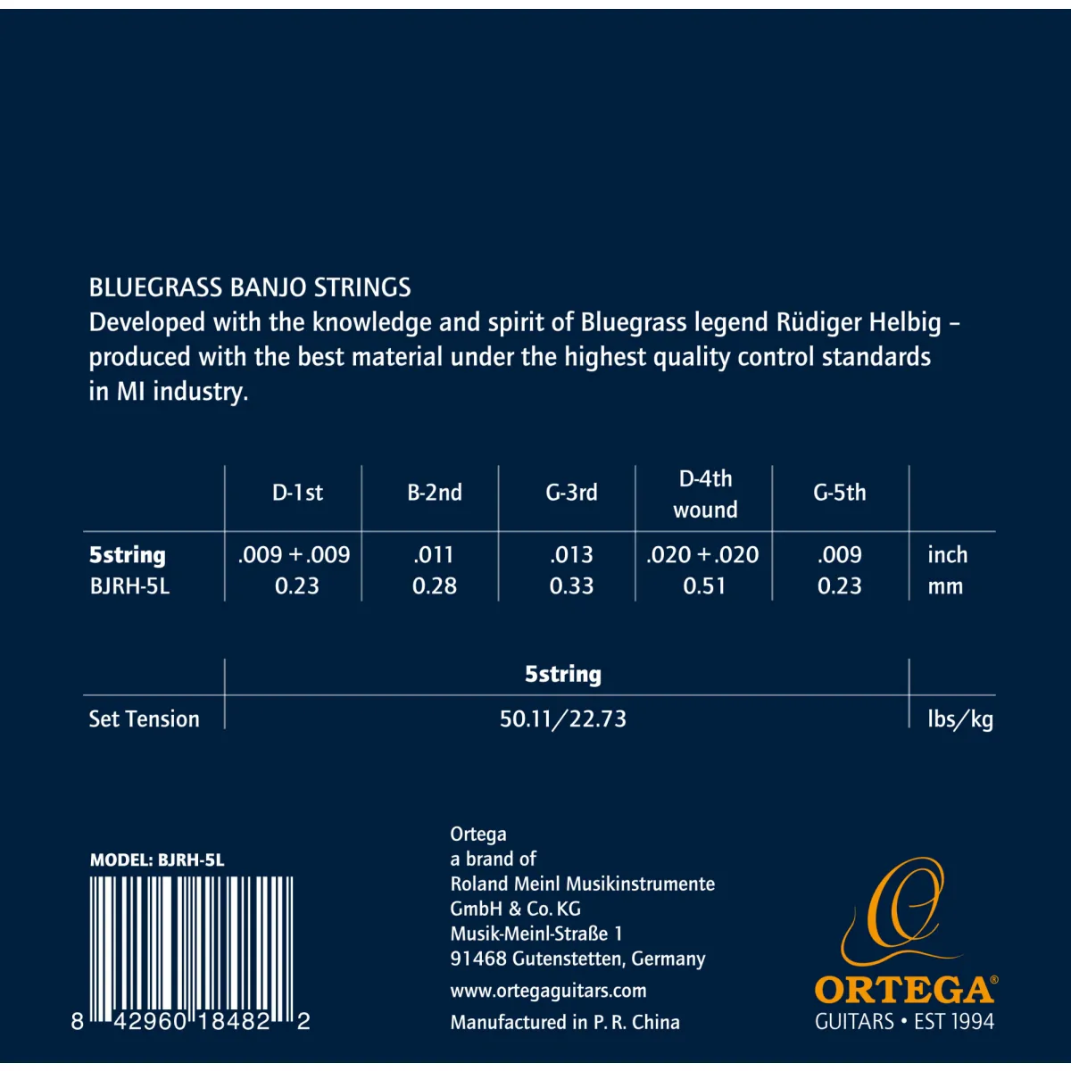 Ortega Ortega BJRH-5L struny do Banjo Rüdiger Helbig Signature - zdjecie 2