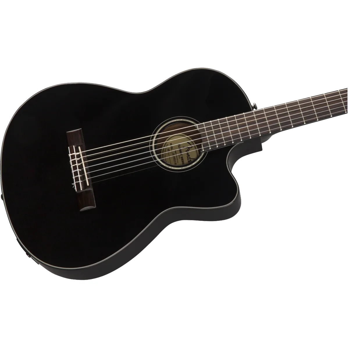FENDER Fender CN-140SCE Nylon Thinline Walnut Fingerboard Black w/case - zdjecie 5