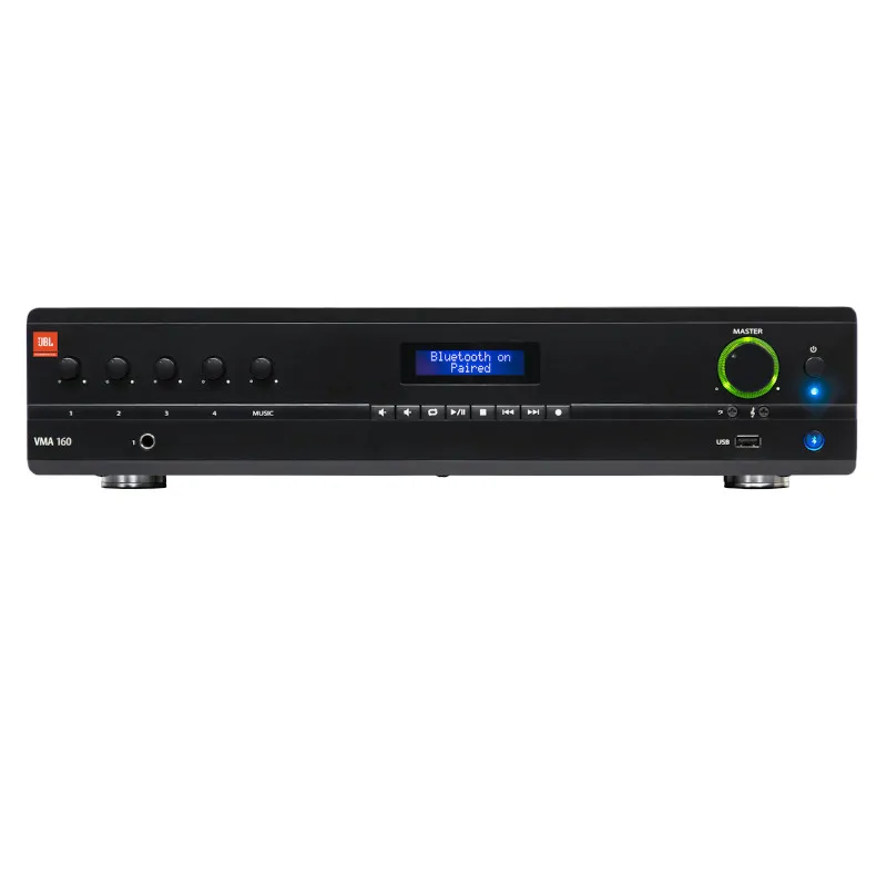 JBL JBL VMA 160 - Jednokanałowy wzmacniacz miksujący, 5 x wejście, 70V/100V, odtwarzacz USB/Bluetooth