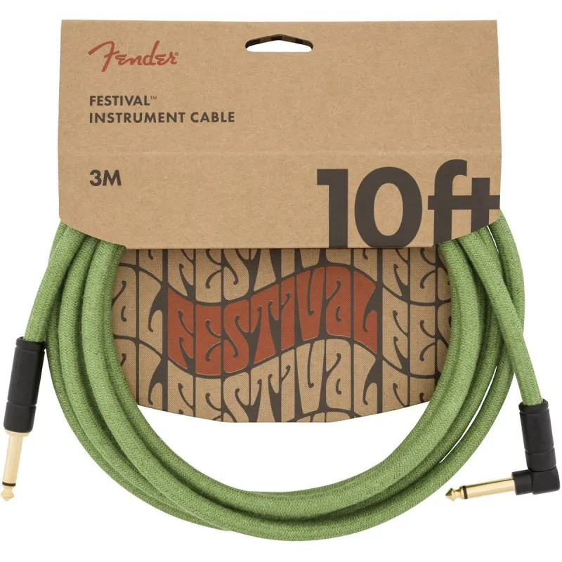 FENDER Fender Festival 099-0910-062 Pure Hemp GRN 10' / 3m kabel instrumentalny