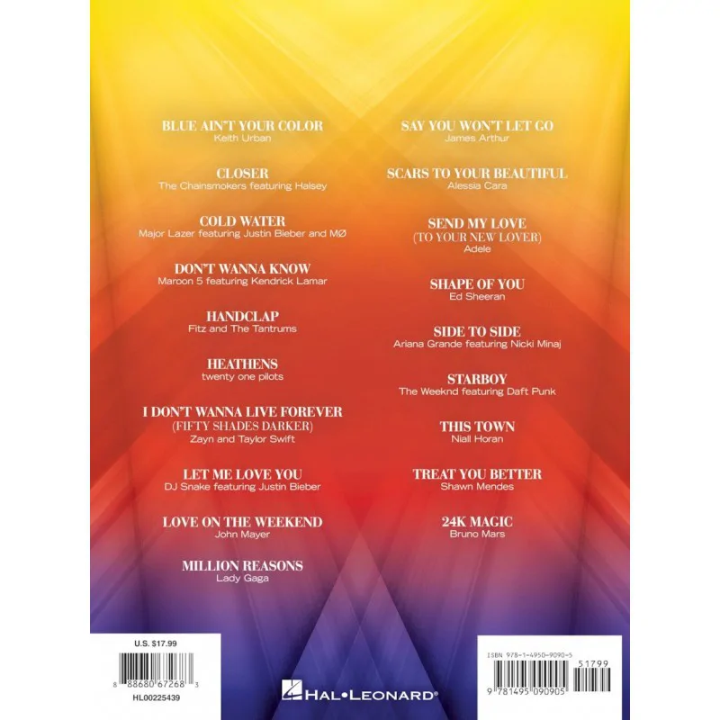 Hal Leonard Hal Leonard Chart Hits 2016-2017 Easy Piano - zdjecie 2