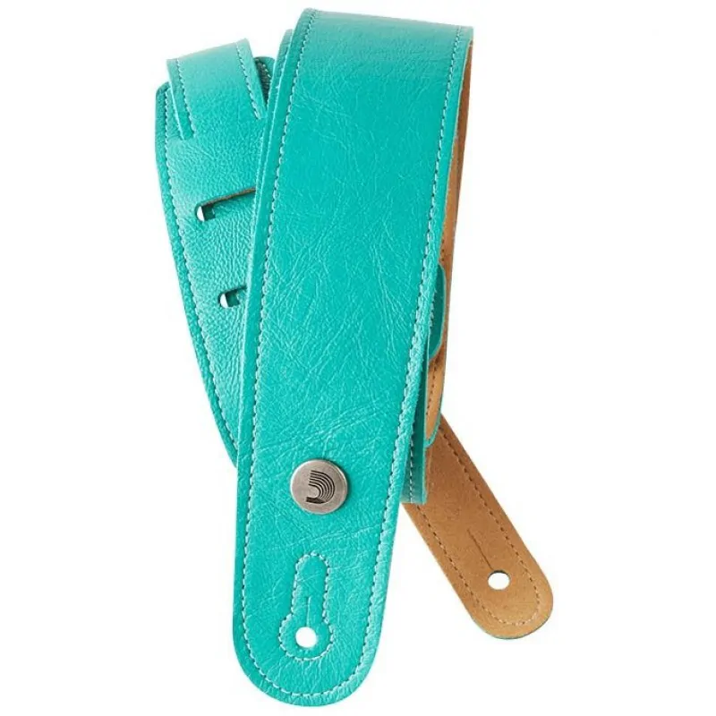 D'ADDARIO D'Addario 20GL04 pas skórzany serii Garment turkusowy