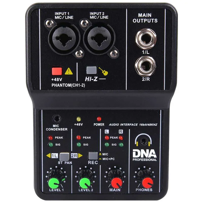 DNA DNA MIX 2 mikser analogowy 2-kanałowy Hi-Z interfejs audio USB - zdjecie 2