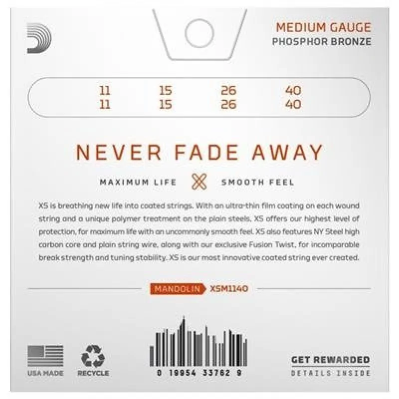 D'ADDARIO D'Addario XSM1140 struny mandolina 11-40 - zdjecie 3