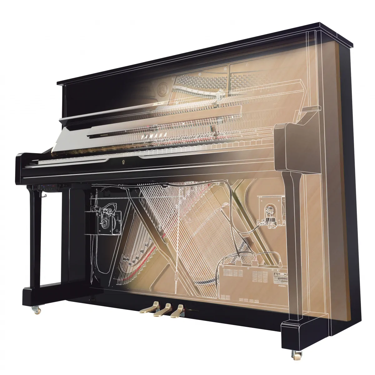 YAMAHA Yamaha U3 TA3 PE pianino klasyczne TransAcoustic - zdjecie 8
