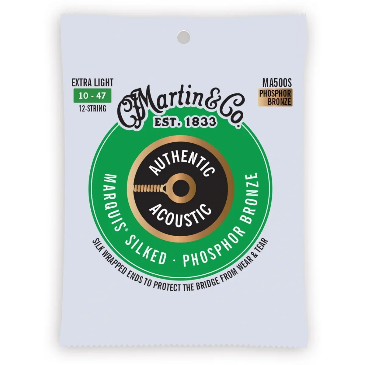 MARTIN Martin MA500S struny do gitary 12strunowej Silked Extra Light 10-47 Phosphore Bronze