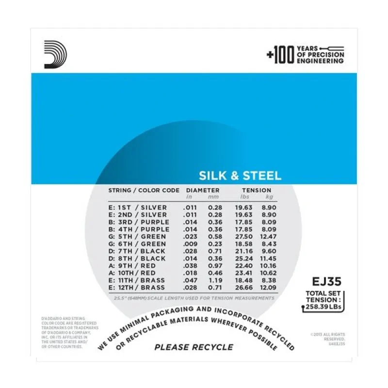 D'ADDARIO D'Addario EJ35 - Silk & Steel 12-String 11-47 - zdjecie 2