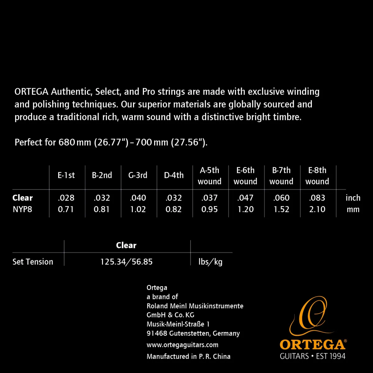 Ortega Ortega NYP8 Coated Pro Struny nylonowe do gitary 8-mio strunowej - zdjecie 2