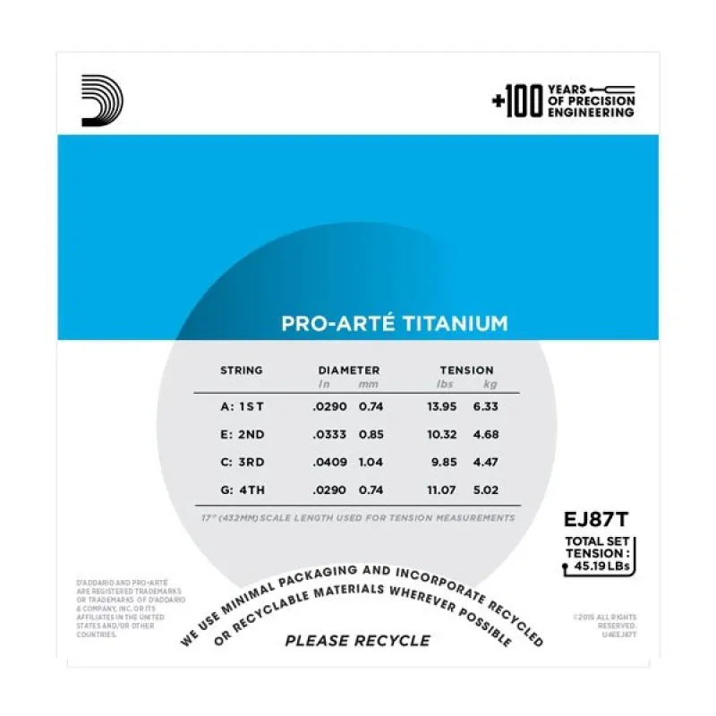 D'ADDARIO D'Addario EJ87T struny do ukulele tenorowego - zdjecie 2
