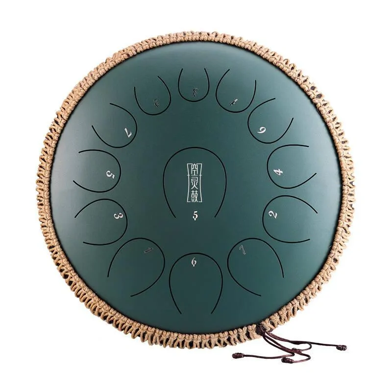 Hluru Hluru Round tongue drum 14'' 13 ton TY13-14-MineralGreen