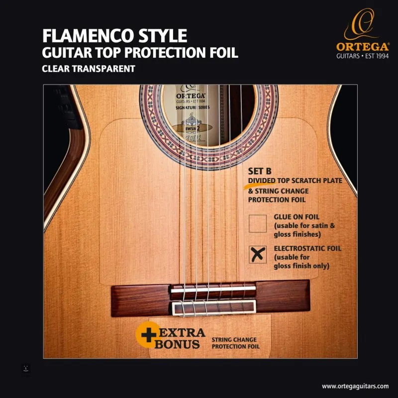  Ortega OERP-FLAM2 Pick Guard przezroczysty