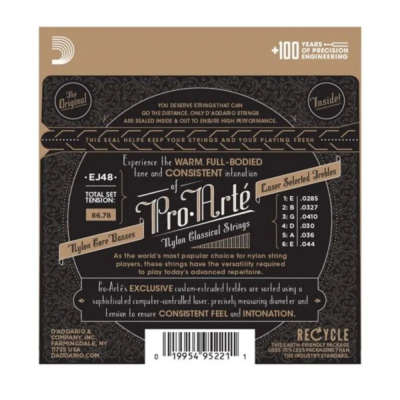 D'ADDARIO D'Addario EJ48 - Pro-Arte 80-20, twardy naciąg - zdjecie 2