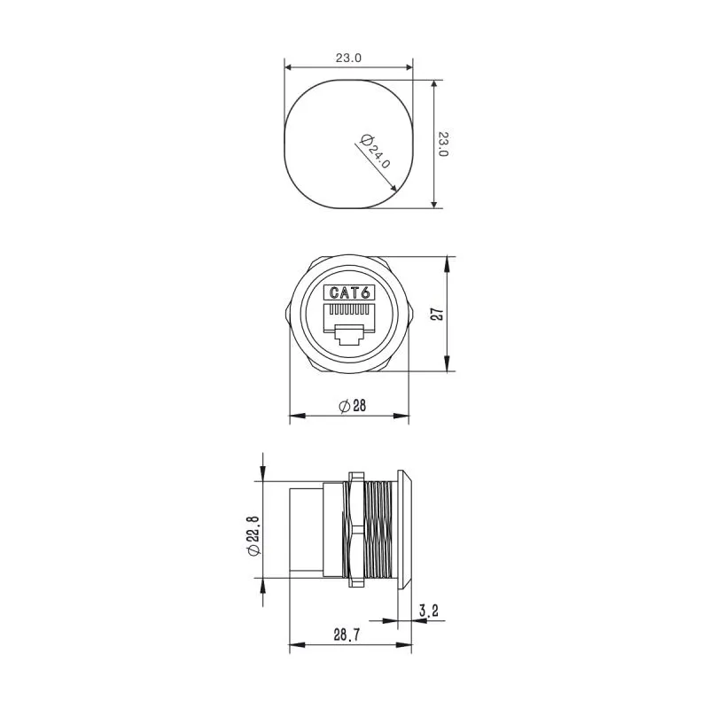 Roxtone Roxtone RAD24-C6 Gniazdo typu RJ45 CAT6 - zdjecie 2