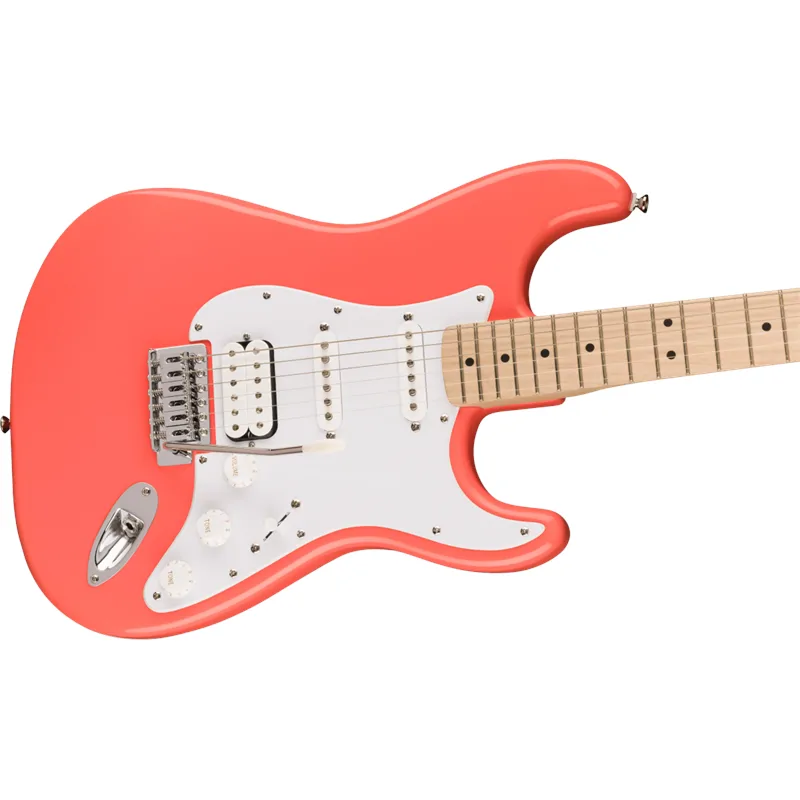 Squier Squier Sonic Stratocaster HSS Maple Fingerboard White Pickguard Tahitian Coral - zdjecie 5