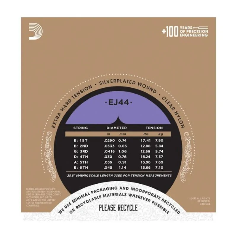 D'ADDARIO D'Addario EJ44 - Pro-Arte, ekstra twardy naciąg - zdjecie 3