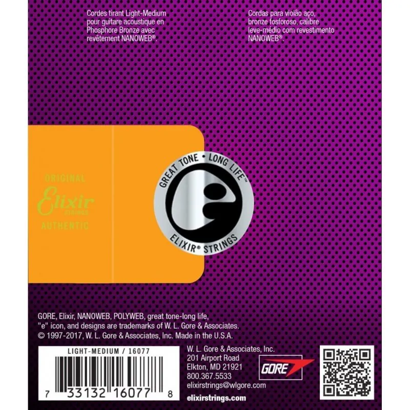 ELIXIR Elixir NanoWeb Phosphor Bronze Light-Medium 12-56 - zdjecie 2