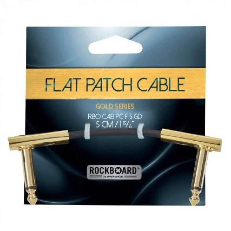 Rockboard Rockboard Flat 5 Gold kabel 5cm złączka jack - zdjecie 2