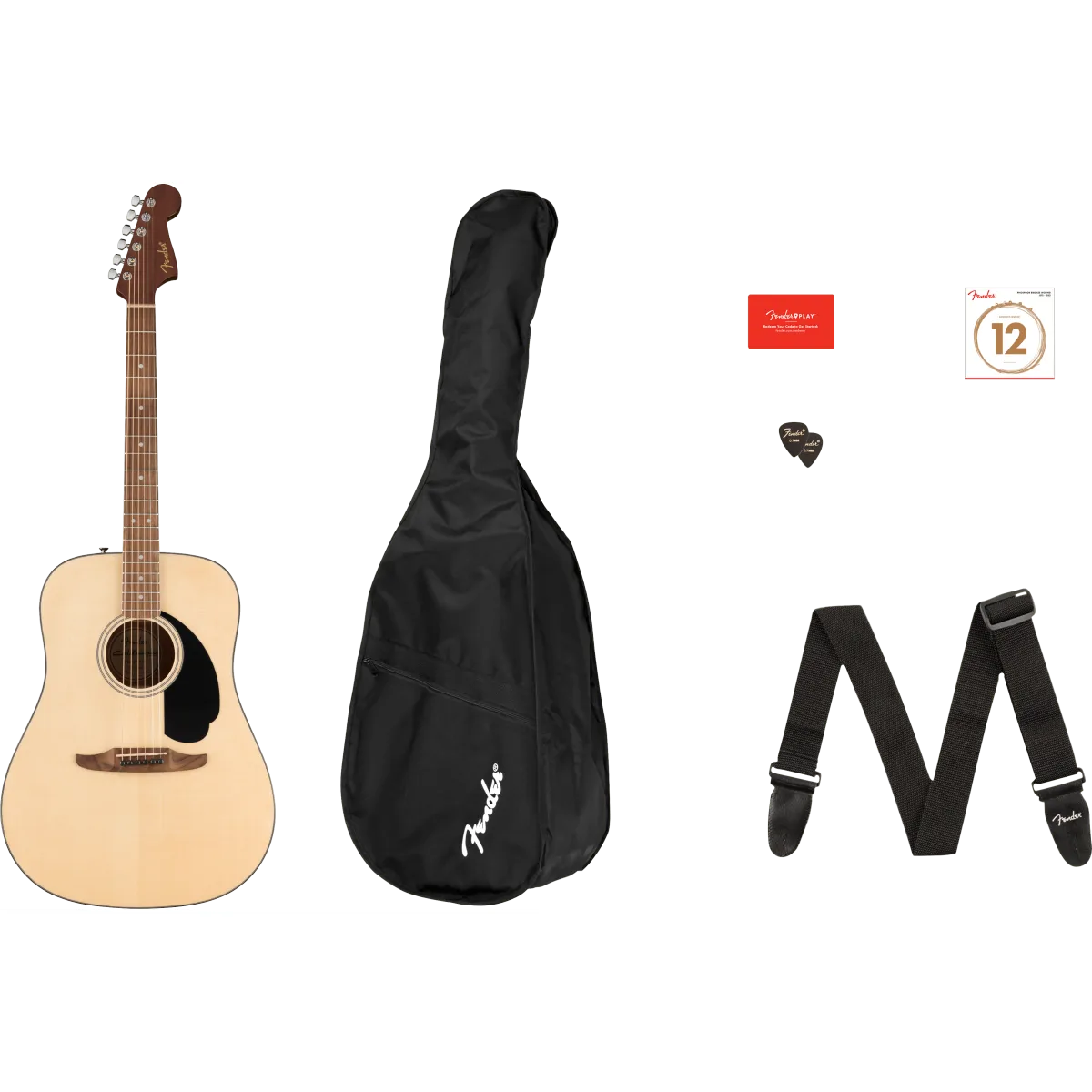 FENDER Fender California Standard Redondo Pack Spruce Top Black Pickguard Natural