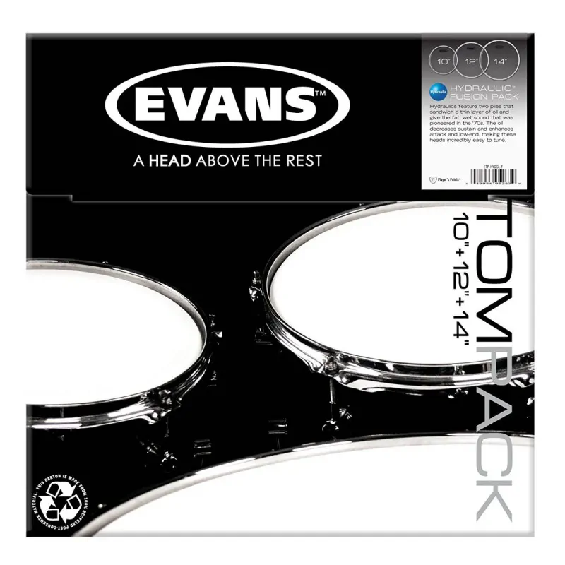 EVANS Evans ETP-HYDGL-F zestaw naciągów Hydraulic 10 12 14
