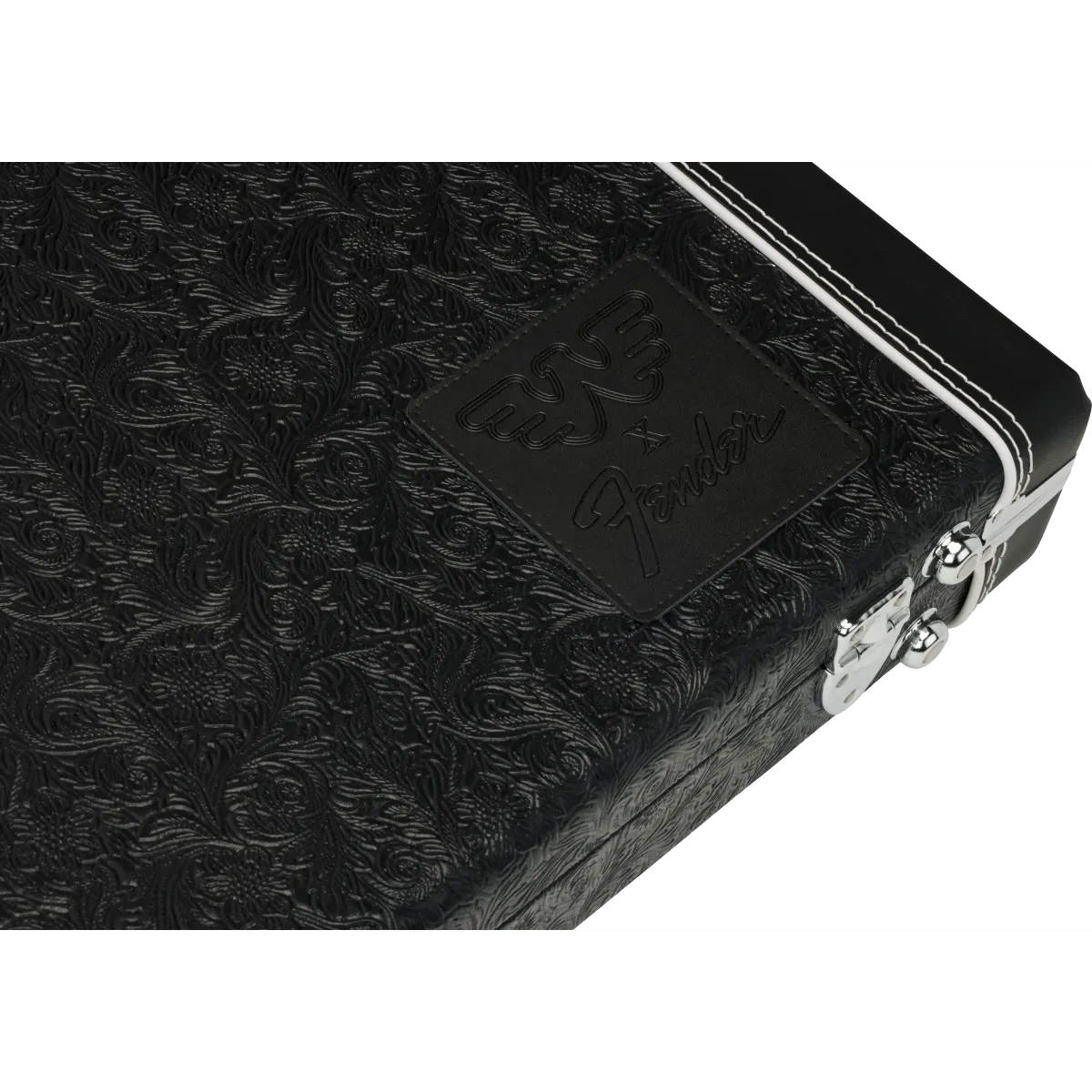 FENDER Fender Waylon Jennings Strat Tele Case Black Tooled Leather - zdjecie 5