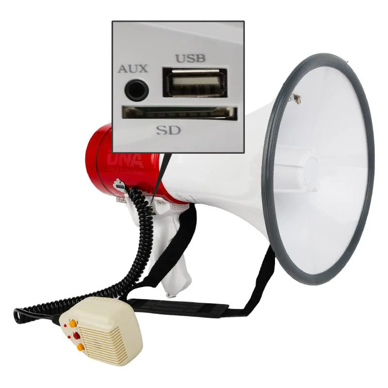 DNA DNA MEGA2 megafon 50W wzmacniacz głosu syrena USB - zdjecie 5
