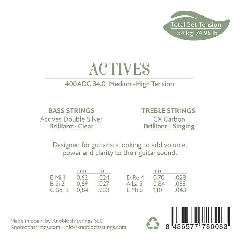 Knobloch Knobloch Strings ACTIVES Double Silver CX Carbon 400ADC - Struny do Gitary Klasycznej - zdjecie 2