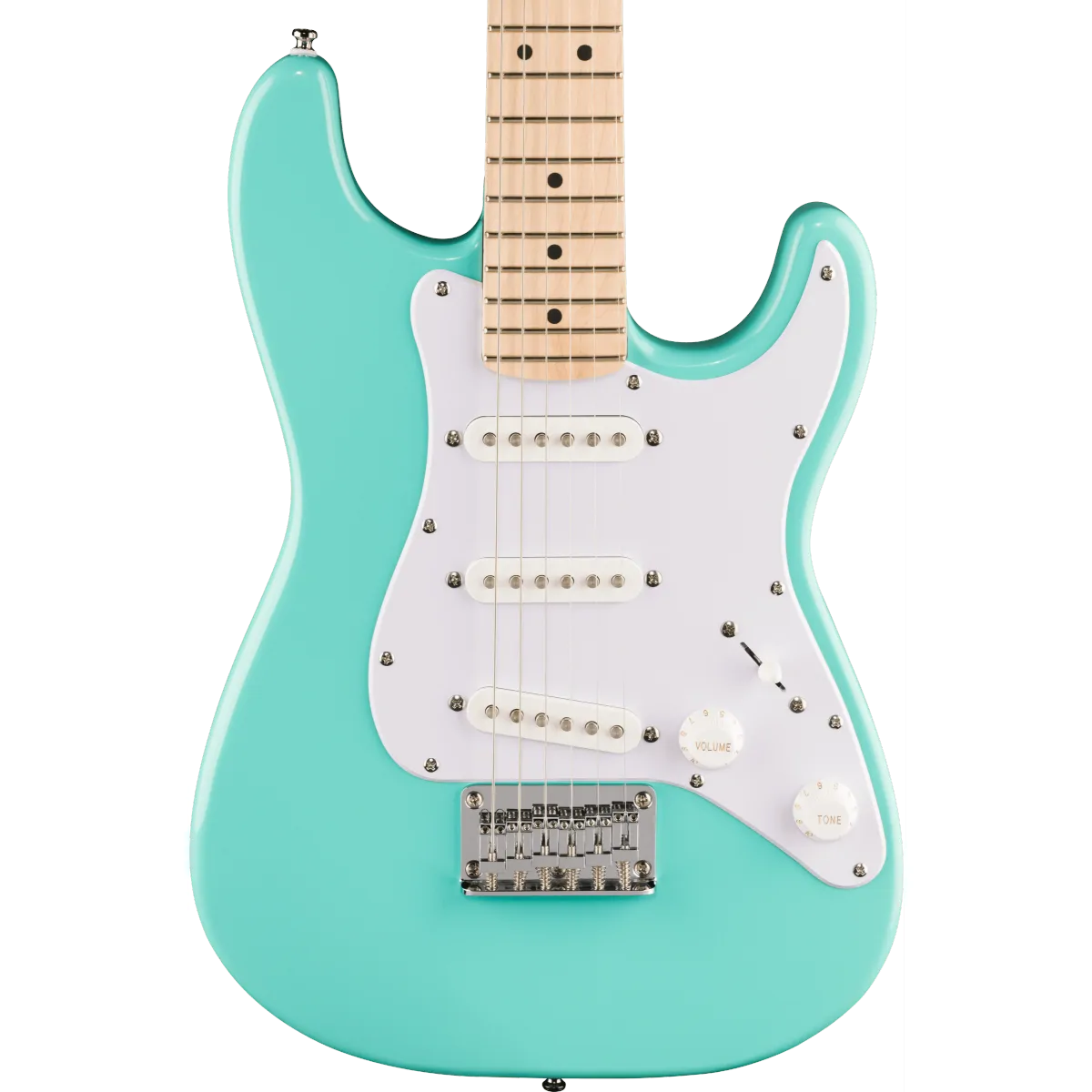 Squier Squier Mini Stratocaster Maple Fingerboard White Pickguard Sea Foam Green - zdjecie 3