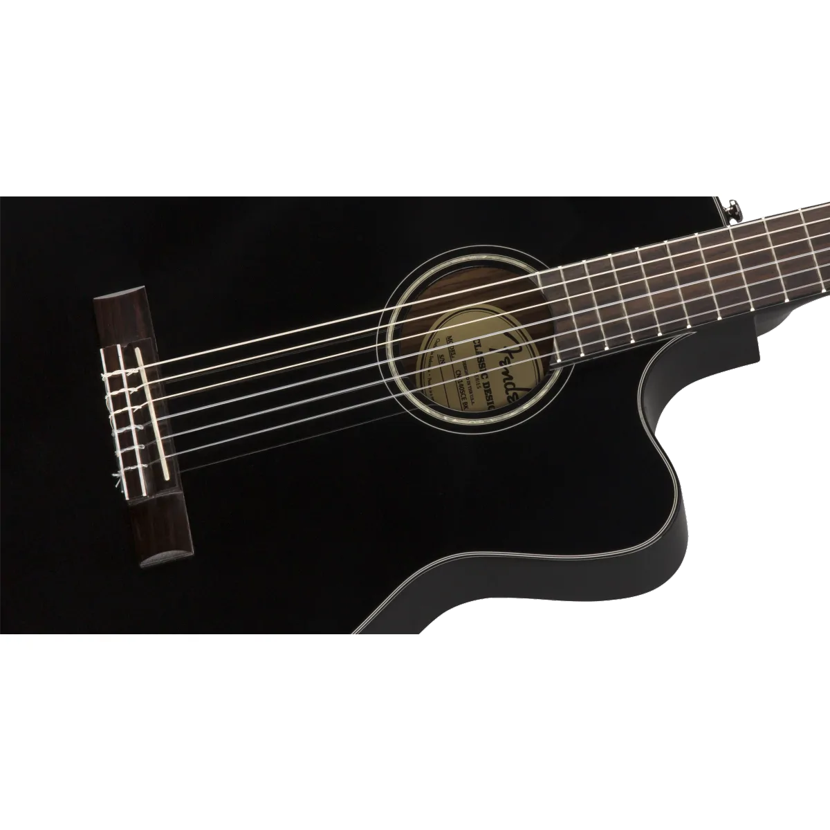 FENDER Fender CN-140SCE Nylon Thinline Walnut Fingerboard Black w/case - zdjecie 4