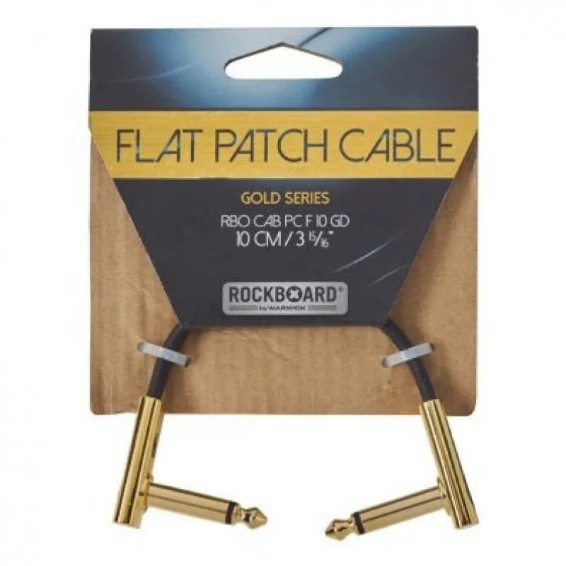 Rockboard Rockboard Flat 10 Gold kabel 10cm złączka jack - zdjecie 2