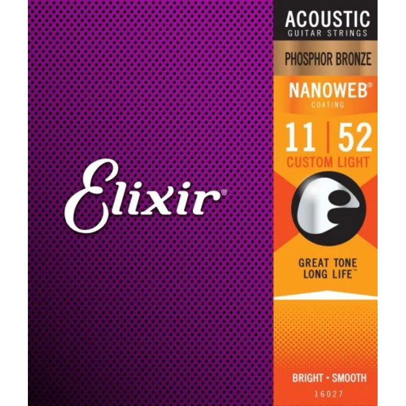 ELIXIR Elixir NanoWeb Phosphor Bronze Custom Light 11-52