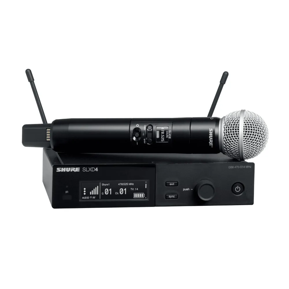 SHURE Shure SLXD24E/SM58-J53 - Cyfrowy system bezprzewodowy z nadajnikiem/mikrofonem "do ręki" SM58 (562-606 MHz)
