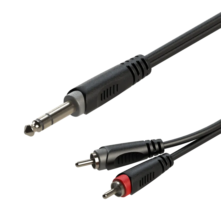 Roxtone Roxtone SAYC110L3 Kabel audio Jack 6.3mm stereo / 2 x RCA 3m