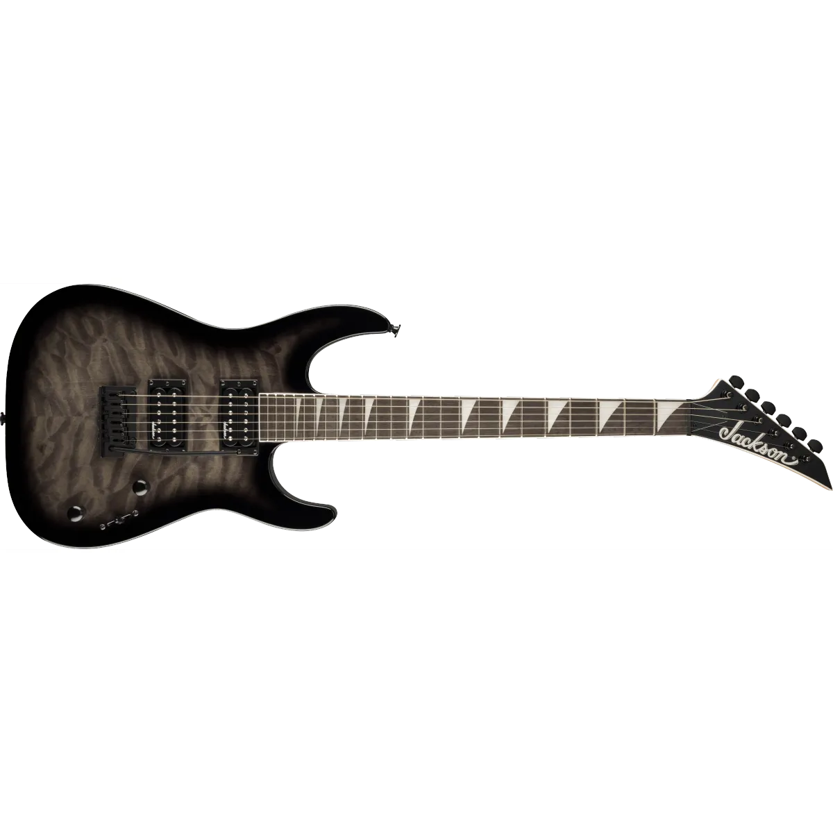 Jackson Jackson JS20 DKQ 2PT TR BL JS Series Dinky Amaranth Fingerboard Transparent Black Burst