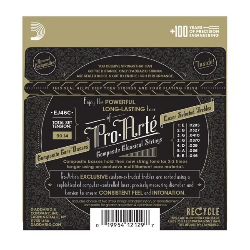 D'ADDARIO D'Addario EJ46C - Pro-Arte Composite, twardy naciąg - zdjecie 2