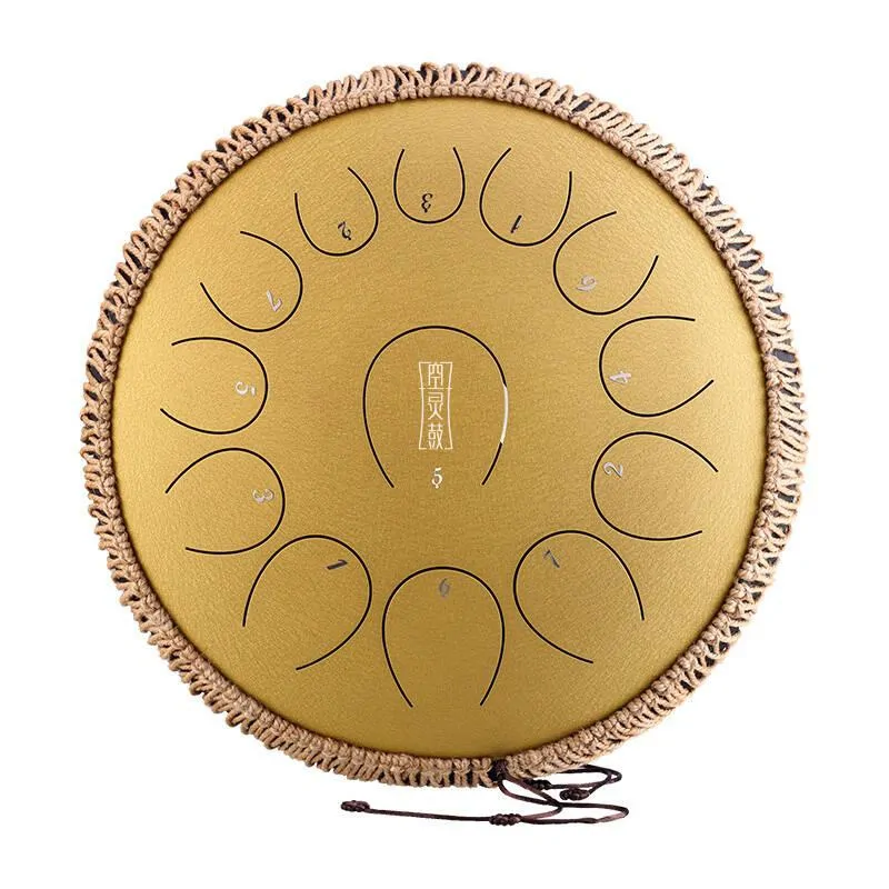 Hluru Hluru Round tongue drum 14'' 13 ton TY13-14-Gold