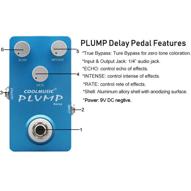  COOLMUSIC C-DE01 Efekt do gitary Delay - zdjecie 6