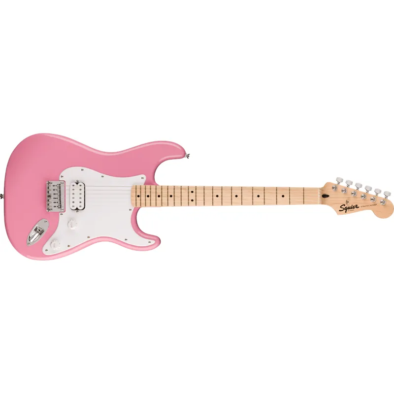 Squier Squier Sonic Stratocaster HT H Maple Fingerboard White Pickguard Flash Pink