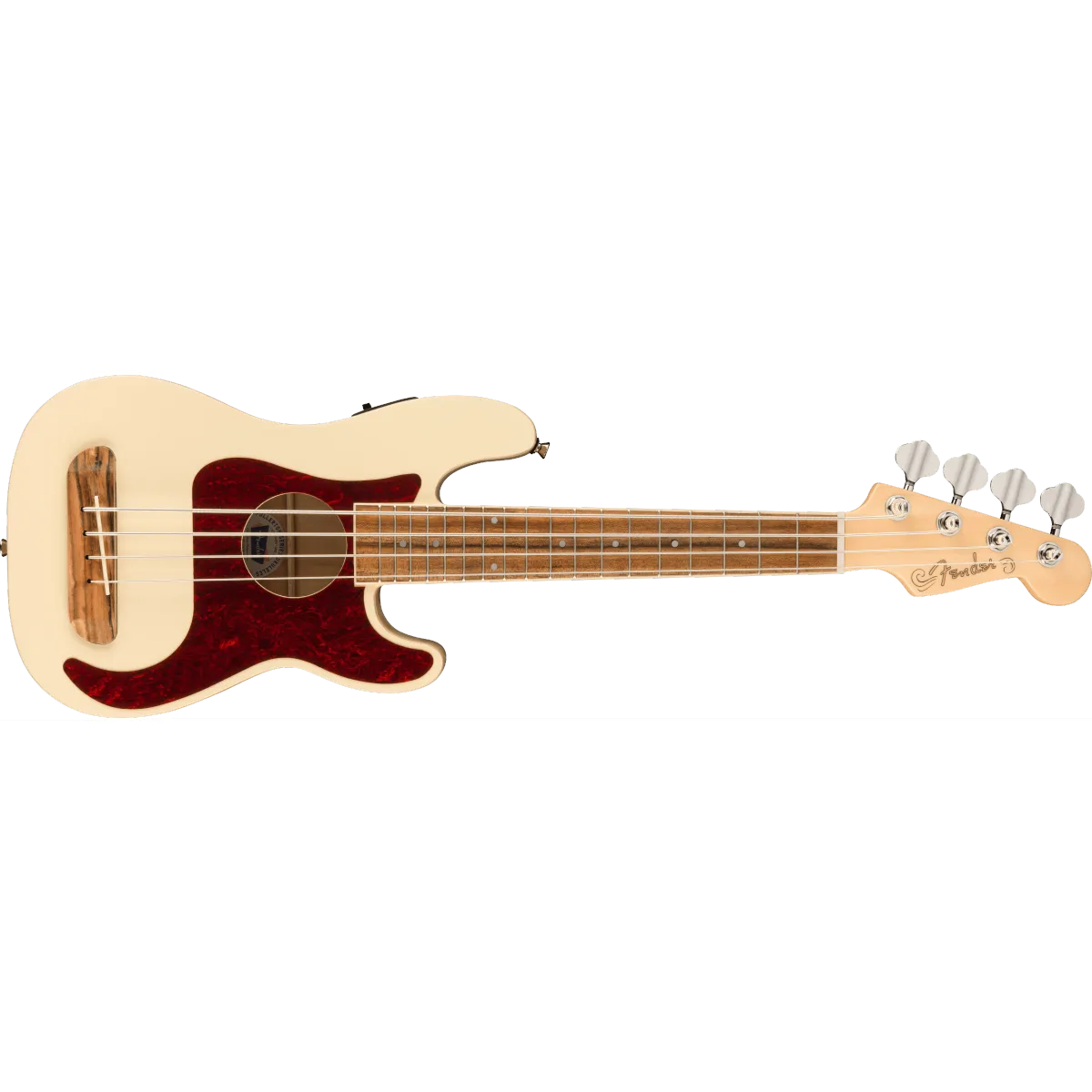 FENDER Fender Fullerton Precision Bass Uke Walnut Fingerboard Tortoiseshell Pickguard Olympic White