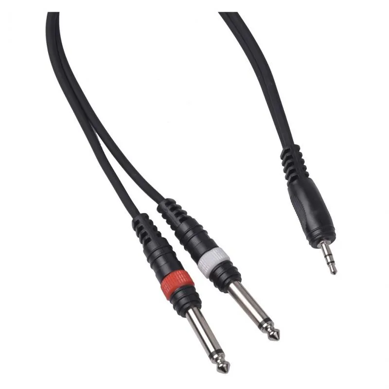 CABLE4ME CABLE4ME kabel przewód mini jack 3,5 mm stereo – 2x jack mono 6,3 mm 6 m - zdjecie 2