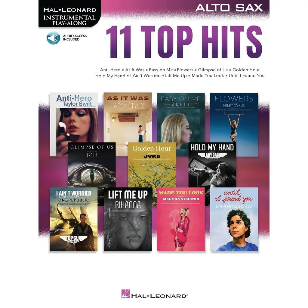 Hal Leonard 11 Top Hits for Alto Sax Instrument Play-Along