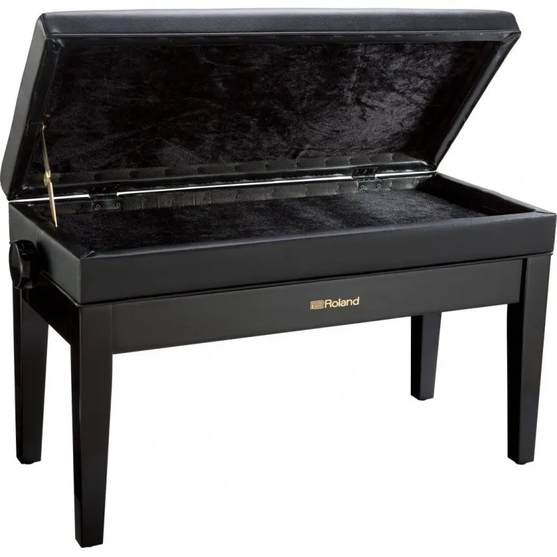 ROLAND Roland RPB-D400PE podwójna ława do pianina czarny połysk regulowana ze schowkiem - zdjecie 2