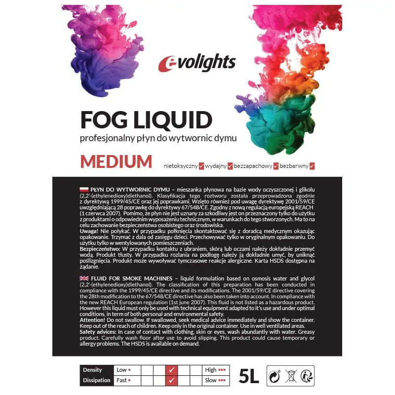 EVOLIGHTS EVOLIGHTS płyn do wytwornicy dymu średni MEDIUM 5L - zdjecie 2