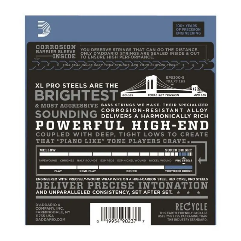D'ADDARIO D'Addario EPS300-5 43-127 taperowane - zdjecie 3