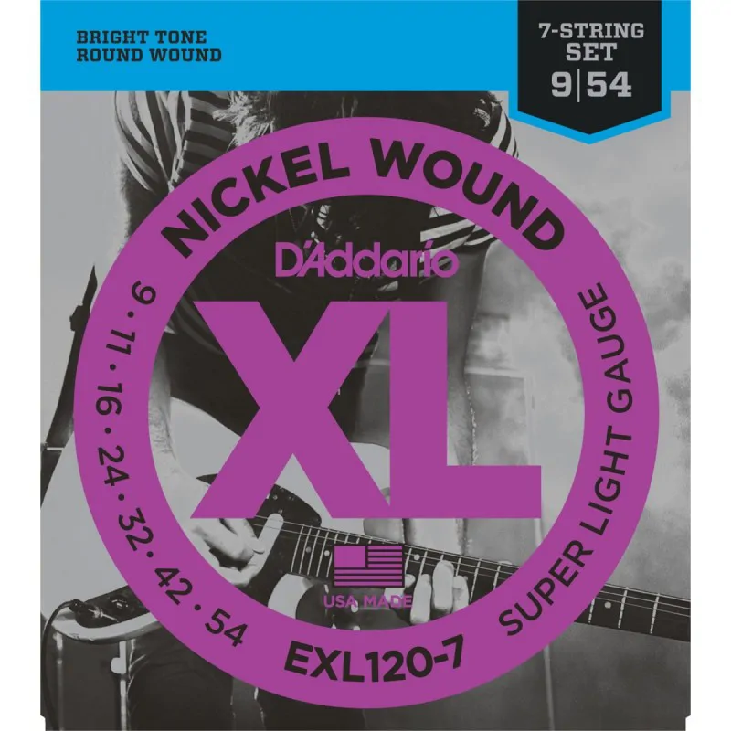 D'ADDARIO D'Addario EXL120-7 - XL Nickel Wound 7-String 9-54